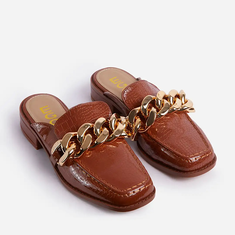 Tan Brown  Faux Leather flat