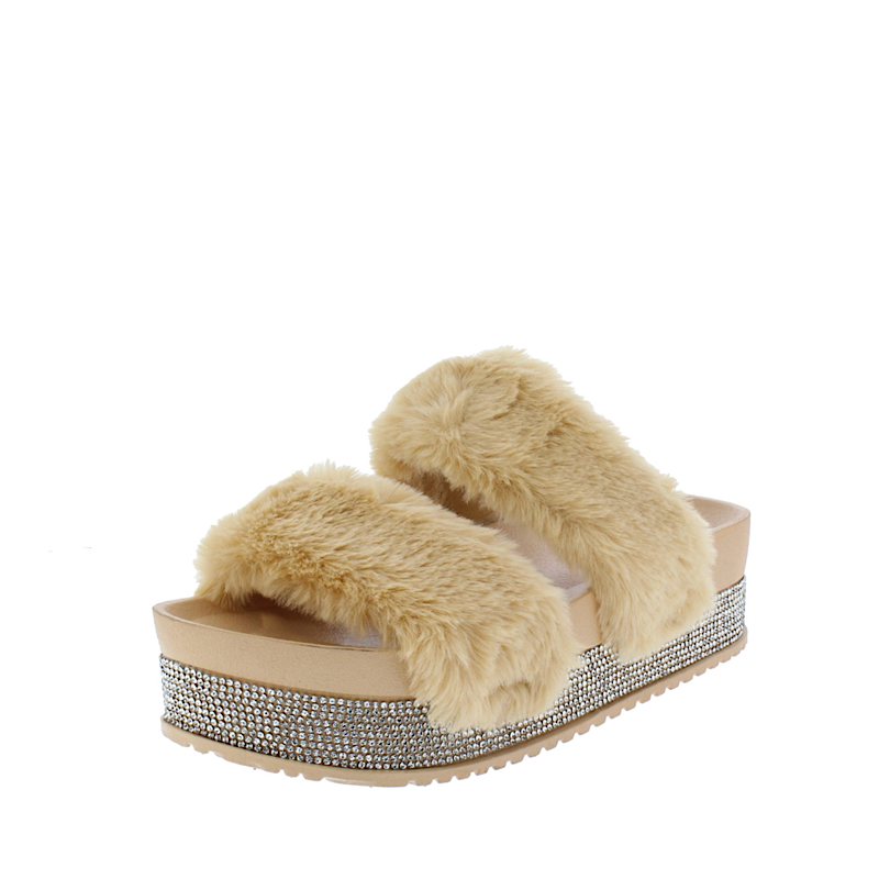 Brown Fur rhinestone slides