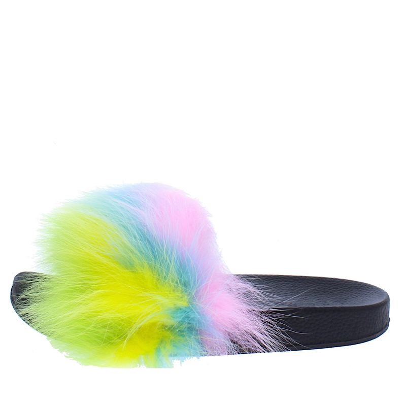 A multi color fur slide