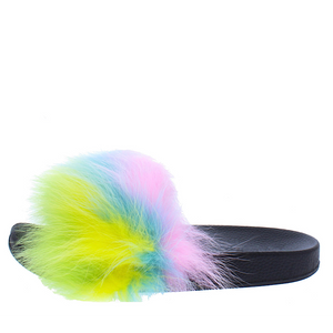 A multi color fur slide