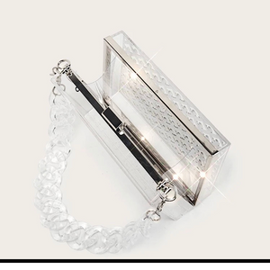 Clear Rhinestone  Box Clutch