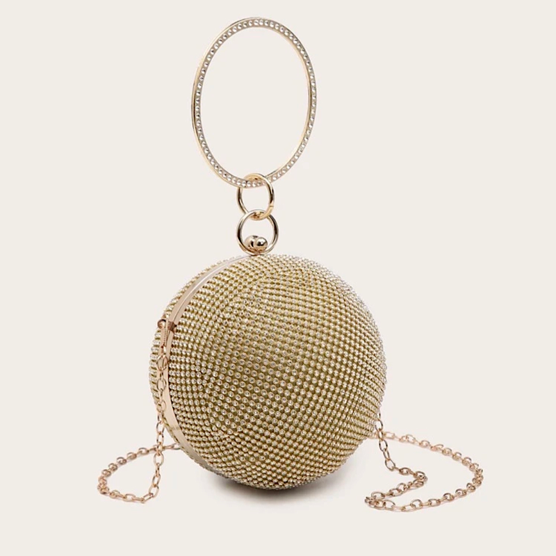 Mini Rhinestone Covered Ball Clutch